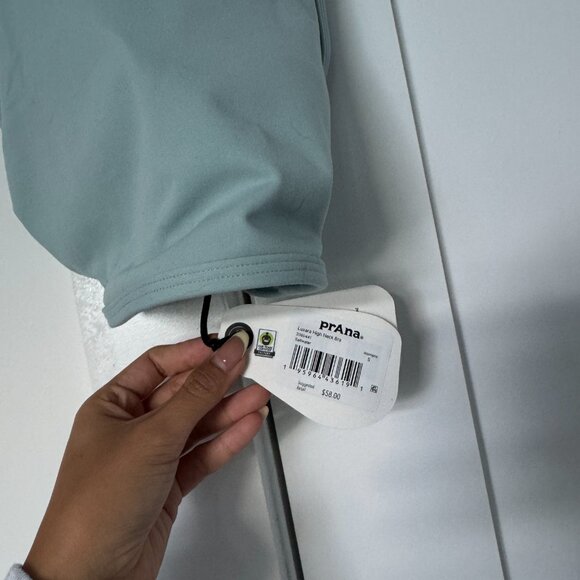 Prana Luxara High Neck Bra + Legging Set in Teal - Picture 5 of 6